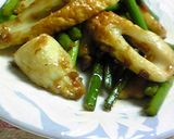 A picture of step 4 of Delightful Chikuwa Fishcake Sticks and Garlic Shoots Sautéed in Butter.