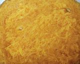 A picture of step 4 of Zarda Chawal 🧡❤️💛.