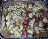 A picture of step 3 of rosemary potatoes.