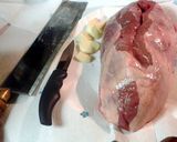 A picture of step 1 of leg of lamb roasted.