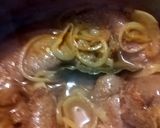 A picture of step 3 of liver and onions.