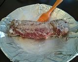 A picture of step 4 of Sesame / Peanut Crusted Pork Tenderloin with Wasabi Cream Sauce.