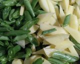 A picture of step 1 of Aloo Beans.