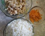 A picture of step 1 of Soyabean Tomato Rice.