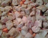A picture of step 3 of Pork a l'Orange with broccoli.