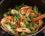 A picture of step 2 of Chikuwa and Cabbage Mayonnaise and Curry Stir Fry.