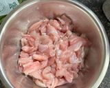 A picture of step 1 of Thai Pumpkin Chicken red curry.
