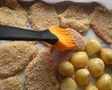 A picture of step 9 of Less Calories and Less Washing! Baked Tonkatsu.