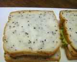 A picture of step 4 of Chicken Ham and Cream Cheese Sandwich.