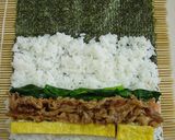 A picture of step 6 of Teriyaki Pork Sushi Rolls.