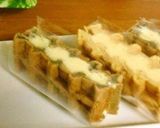 A picture of step 8 of Fluffy and Crisp Waffle Custard Sandwich.