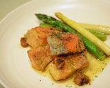 A picture of step 9 of Salmon Sautéed with Mango Fruit Brandy.