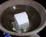 A picture of step 2 of Kanya's Tofu and Leeks in Clay Pot.