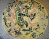 A picture of step 3 of Spinach, Bacon, and Tomato Quiche.