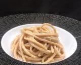 A picture of step 6 of Square Spaghetti with Almond Pesto, Lime, and Shrimp Bisque.
