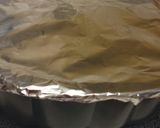 A picture of step 8 of Chocoflan flan cake.