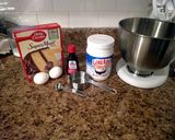 A picture of step 1 of Yellow Cake Chocolate Chip Cookies.