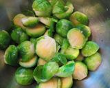 A picture of step 5 of Seasoned Brussels Sprouts with Bonito Flakes.