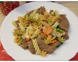 Hình bước làm 4 của món #cleaneating Nui xào thịt Bò, Cà Rốt và Rau củ