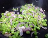 A picture of step 1 of Leftover Chicken And Green Bean Fried Rice.
