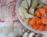 A picture of step 1 of Simmered Pork Belly and Burdock Root.