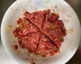 A picture of step 1 of Aburaage Beef Waffle.