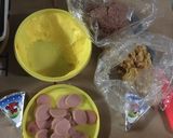 Hình bước làm 1 của món Bánh hotdog tam giác
