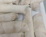 A picture of step 4 of ChickenSpring rolls.