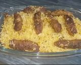 A picture of step 5 of Seekh kabab briyani.