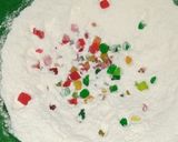 A picture of step 3 of Eggless tutti frutti cup cake.