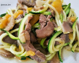 Foto del paso 5 de la receta: Spaghetti de calabacín con ternera, calabaza y setas
