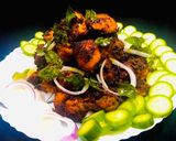 A picture of step 4 of Kerala style chicken fry.