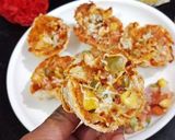 A picture of step 6 of Pizza Cups in Appam Pan.