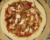 A picture of step 13 of Chicken Malai boti creamy floral pizza in pateela.