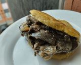 Foto del paso 4 de la receta: Arepa🥙rellena de calabacines y berenjena🍆con queso crema🧀