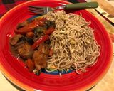A picture of step 4 of Chicken chilli with pepper fried noodles (home-made).
