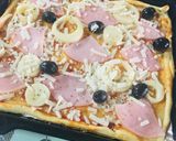 Foto del paso 2 de la receta: Pizzas 🍕 con Base de Harina de soja  Con Jamón y Palmitos! 😋👌