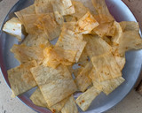 A picture of step 5 of Spring Roll Wrapper chips.