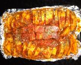 Foto del paso 3 de la receta: Bondiola de cerdo con Papas+calabaza al horno 👇