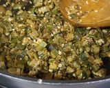 A picture of step 5 of Bhendichi Bhaji (Maharashtrian Style Bhindi/ Okra).