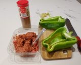 Foto del paso 2 de la receta Barcas de Pollo en Pimiento Verde Asadas al aroma de Kebab con Tomate Confitado