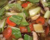 A picture of step 4 of Shiitake mushroom and bok choy soup.