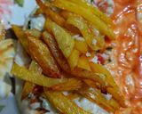 A picture of step 2 of Cheesy Fries wraps.
