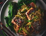 A picture of step 4 of Glazed Tamarind, Honey & Chilli Trout With Chow Mein.