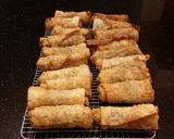 A picture of step 12 of Cheeseburger Egg rolls.