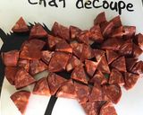 Une image de l'étape 1 de Maccheroni au chorizo champignons et coeurs d artichauts.
