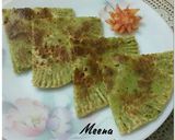 A picture of step 3 of Matar paratha.