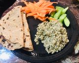 A picture of step 2 of Dal mash Palak for breakfast.