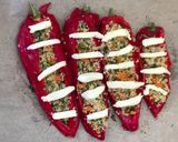 A picture of step 6 of Stuffed peppers with a twist! No meat.