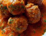 A picture of step 7 of Lamb Keftas in Tomato and Shawarma Sauce.